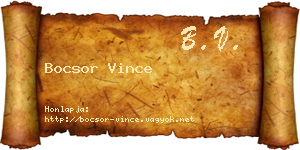 Bocsor Vince névjegykártya